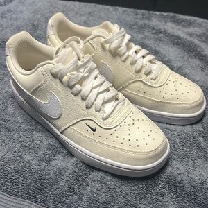 Cream Nike Air Force Ones Women size 9